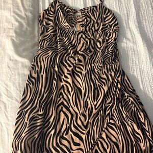Forever 21 Tan and Black Animal Print Top